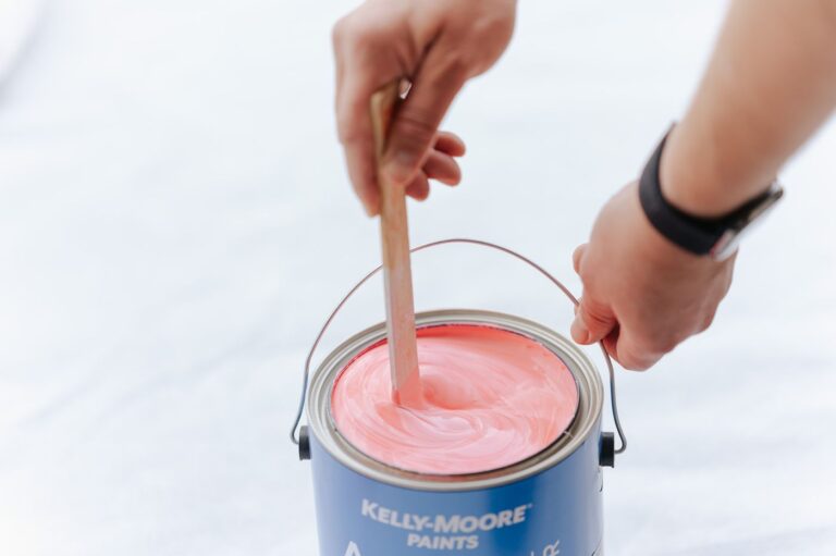 Pink Paint being mixed