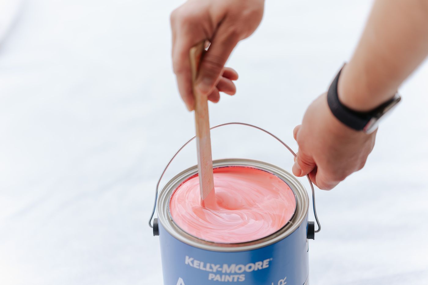 Pink Paint being mixed