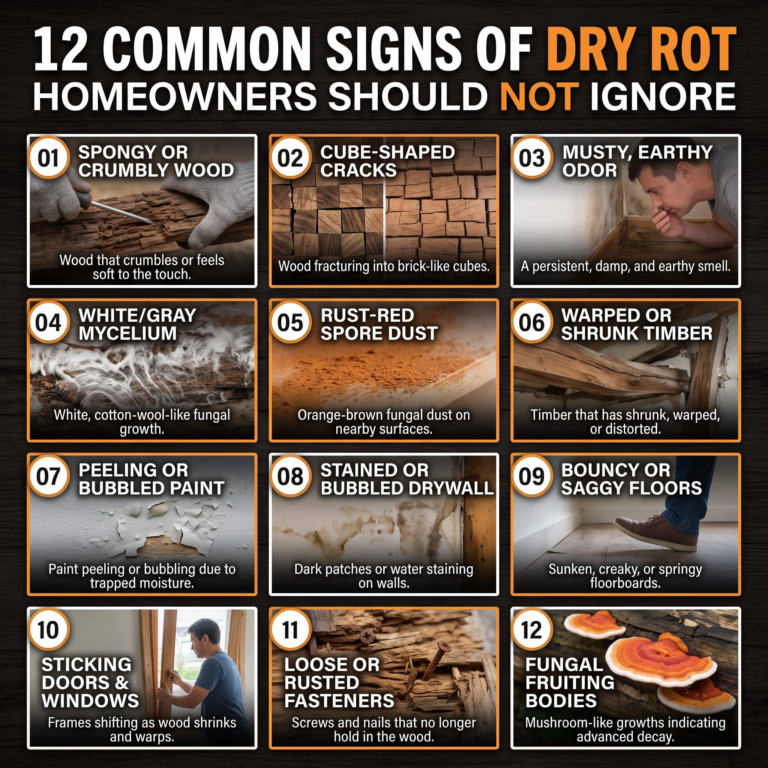 12 Common Signs of Dry Rot Homeowners Should Not Ignore