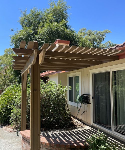 Dark Brown Pergola Construction